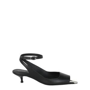 Alexander McQueen Punk Peep Toe Sandals Black Womens